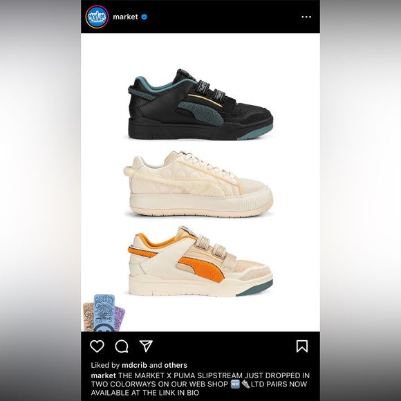 Puma X Market Slipstream Low Mens Casual Shoes Black size 13 - Picture 10 of 10